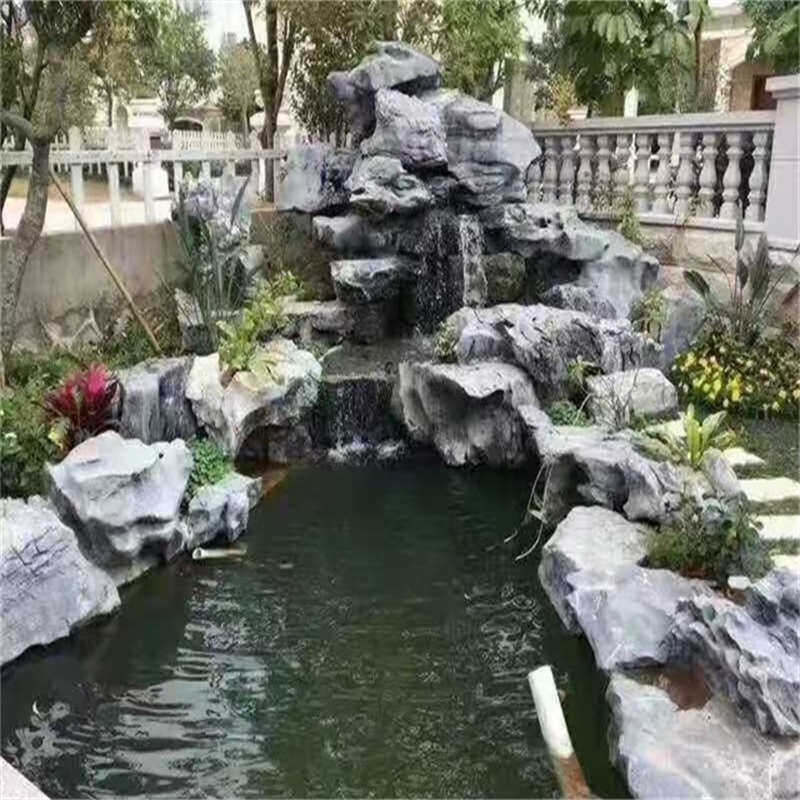盐城庭院假山鱼池图片